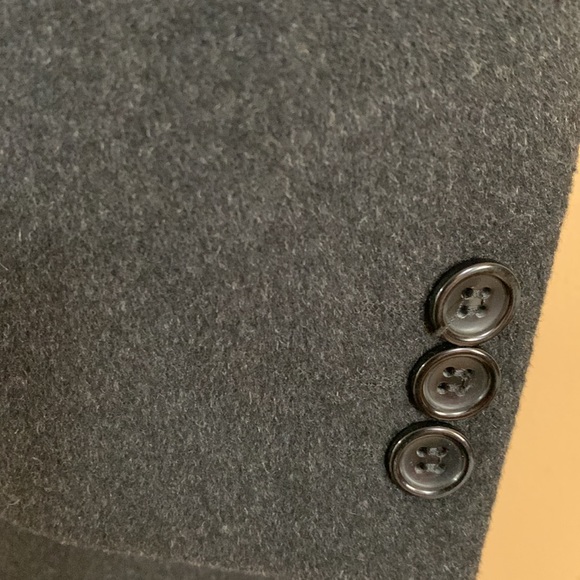 Dark Grey Wool Cashmere Coat with Removable Hood - Picture 8 of 13